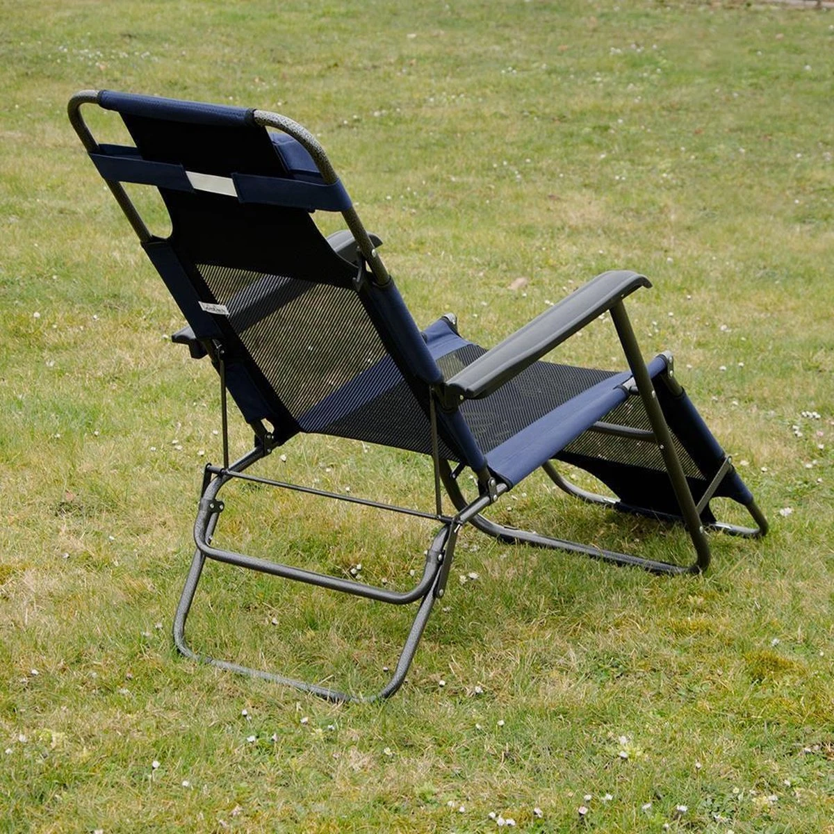 Ligstoel 180x60cm - Opvouwbaar Campingstoel Ligbed Strandstoel Tuinstoel Vouwligstoel Blauw 15 Ligstoel 180x60cm - Opvouwbaar Campingstoel Ligbed Strandstoel Tuinstoel Vouwligstoel Blauw - Afbeelding 13