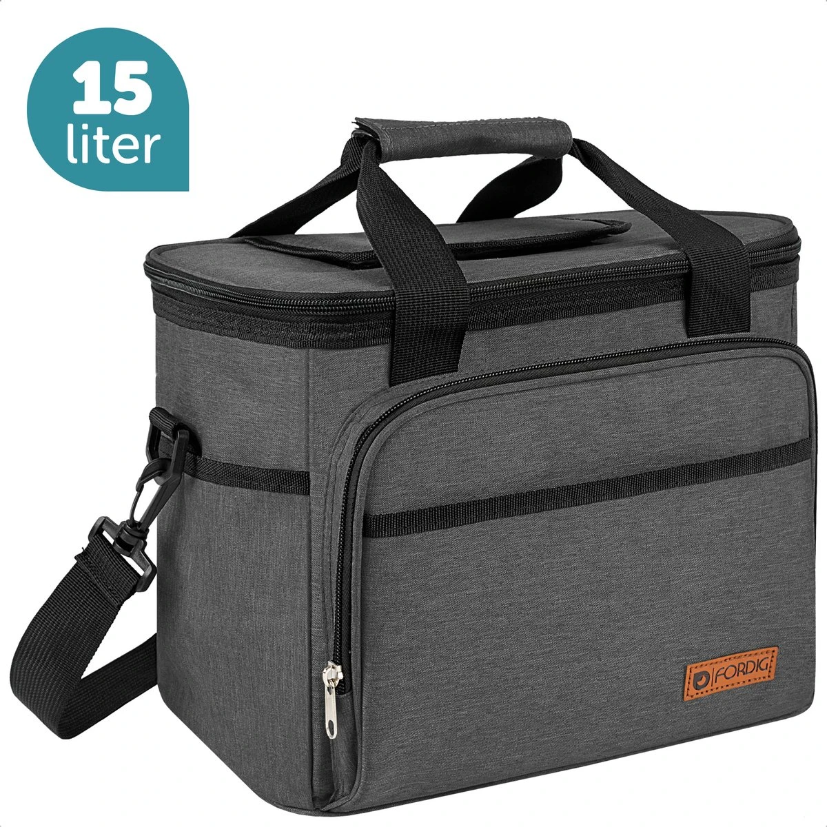 ForDig Koeltas L Zwart (15 Liter) - Gemaakt Van 600D Polyester Met PEVA-Voering - Ruimte Voor 20 Blikjes Of 10 Halve Liter Flessen - Opvouwbaar Koel Tas Met Easy-Acces Flap - Ruimte Voor Bestek - Picknick Cool Bag - Coolerbag - Grote Cooler 3 ForDig Koeltas L Zwart (15 Liter) - Gemaakt Van 600D Polyester Met PEVA-Voering - Ruimte Voor 20 Blikjes Of 10 Halve Liter Flessen - Opvouwbaar Koel Tas Met Easy-Acces Flap - Ruimte Voor Bestek - Picknick Cool Bag - Coolerbag - Grote Cooler