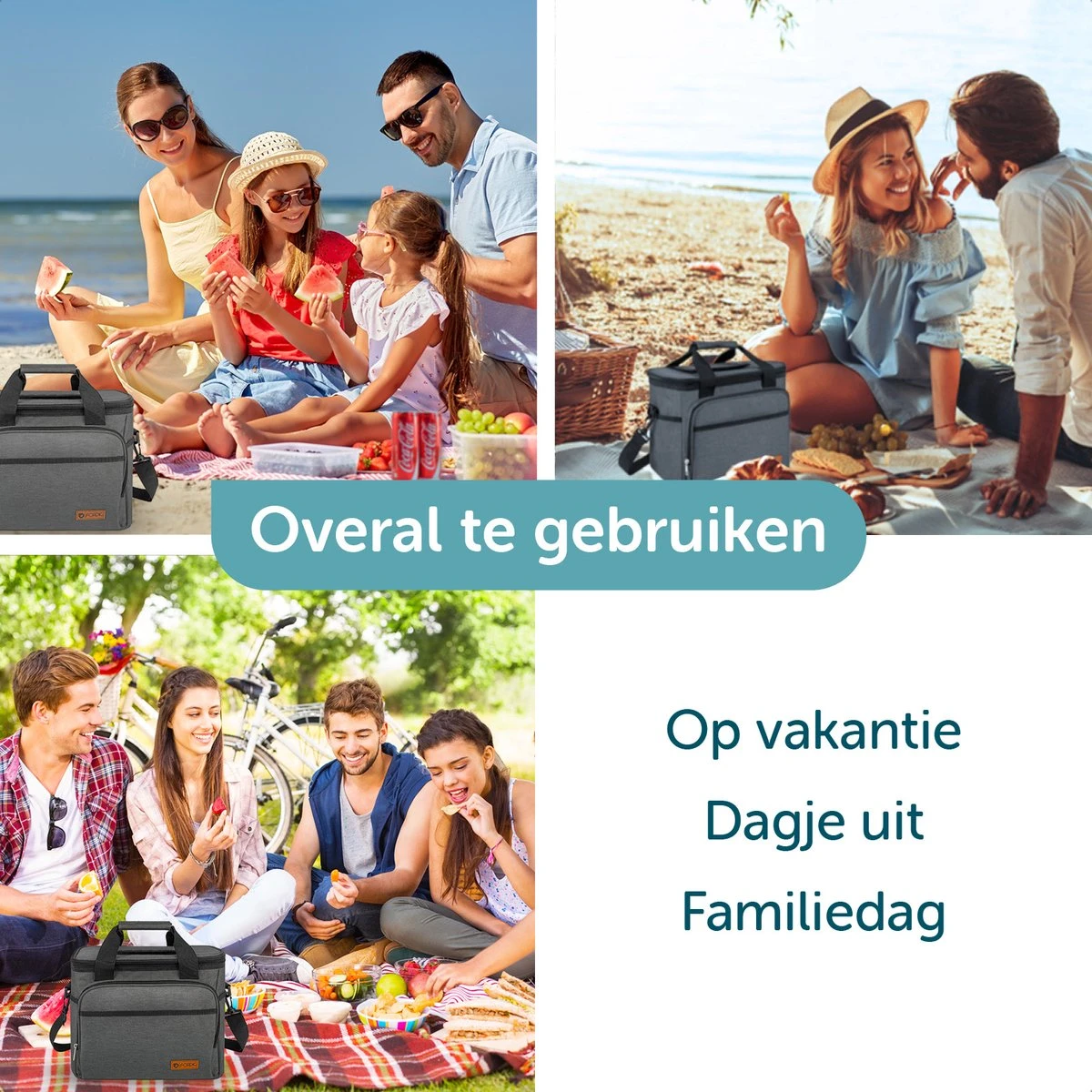 ForDig Koeltas L Zwart (15 Liter) - Gemaakt Van 600D Polyester Met PEVA-Voering - Ruimte Voor 20 Blikjes Of 10 Halve Liter Flessen - Opvouwbaar Koel Tas Met Easy-Acces Flap - Ruimte Voor Bestek - Picknick Cool Bag - Coolerbag - Grote Cooler 6 ForDig Koeltas L Zwart (15 Liter) - Gemaakt Van 600D Polyester Met PEVA-Voering - Ruimte Voor 20 Blikjes Of 10 Halve Liter Flessen - Opvouwbaar Koel Tas Met Easy-Acces Flap - Ruimte Voor Bestek - Picknick Cool Bag - Coolerbag - Grote Cooler - Afbeelding 4