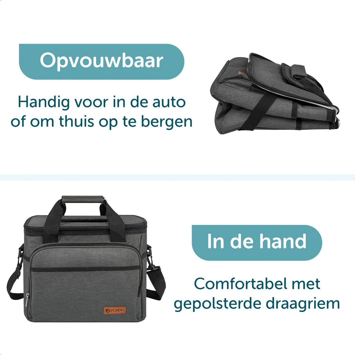 ForDig Koeltas L Zwart (15 Liter) - Gemaakt Van 600D Polyester Met PEVA-Voering - Ruimte Voor 20 Blikjes Of 10 Halve Liter Flessen - Opvouwbaar Koel Tas Met Easy-Acces Flap - Ruimte Voor Bestek - Picknick Cool Bag - Coolerbag - Grote Cooler 7 ForDig Koeltas L Zwart (15 Liter) - Gemaakt Van 600D Polyester Met PEVA-Voering - Ruimte Voor 20 Blikjes Of 10 Halve Liter Flessen - Opvouwbaar Koel Tas Met Easy-Acces Flap - Ruimte Voor Bestek - Picknick Cool Bag - Coolerbag - Grote Cooler - Afbeelding 5