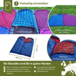 Skandika Dundee Flannel-R Slaapzak – Slaapzakken – Slaapzakken Volwassen - Maat M – Unisex - Katoen, Luxe Kwaliteit, Dubbele Slaapzak, 3 Seizoenen, Tot -20°C - 220 X 80 Cm - Outdoor Kampeerslaapzak – Ritssluiting Rechts - Grijs/geel -Buiten Kamperen 1200x1200 434