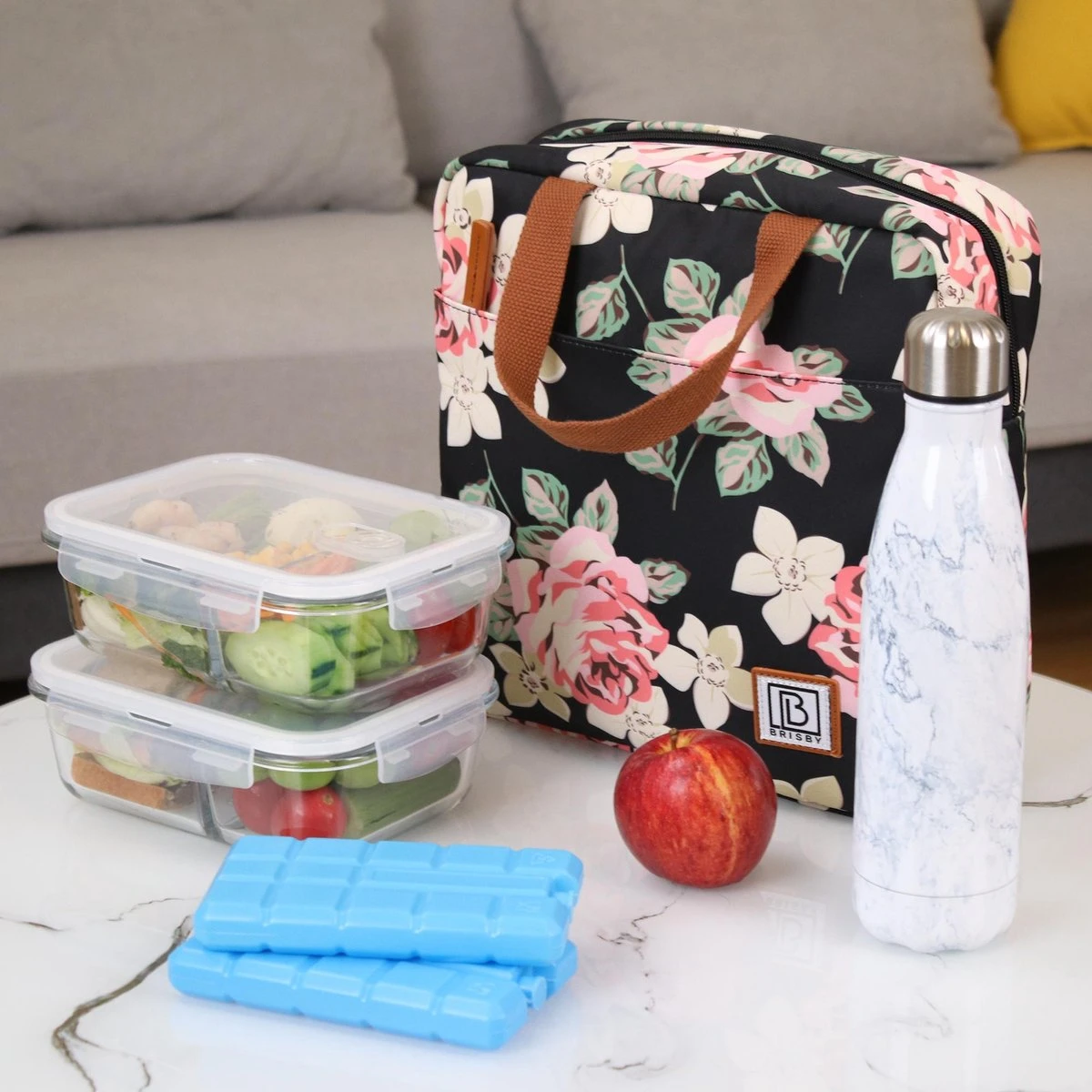 Brisby 4 Laags Geïsoleerde Koeltas - Lunchtas 7 Liter - Bloemetjes 5 Brisby 4 Laags Geïsoleerde Koeltas - Lunchtas 7 Liter - Bloemetjes - Afbeelding 3