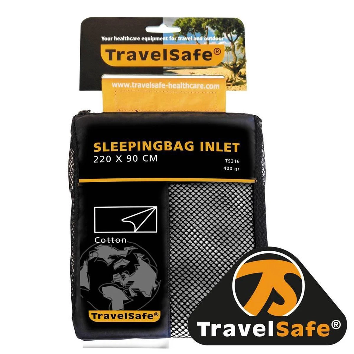Travelsafe Cotton Inlet - Deken - 1pers. - Beige/ Brown 6 Travelsafe Cotton Inlet - Deken - 1pers. - Beige/ Brown - Afbeelding 4