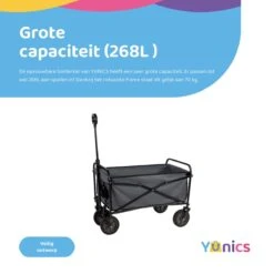 YUNICS® Bolderkar Opvouwbaar - Bolderwagen Met Stevig Harmonicaframe - Draaibare Wielen - 70KG Draagkracht - Groen -Buiten Kamperen 1200x1200 519