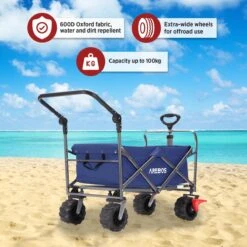 AREBOS Handkar | Transportwagen | Apparatuurwagen | Opvouwbaar | Duwstang| Blauw -Buiten Kamperen 1200x1200 524