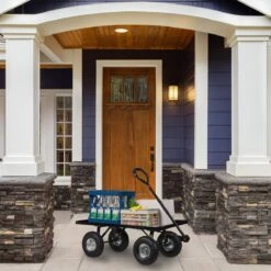 Relaxdays Bolderkar Tuin - Platte Tuinwagen - Luchtbanden - 200 Kg - Transportkar - Staal -Buiten Kamperen 1200x1200 529