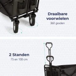 LifeGoods Bolderkar - Opvouwbaar - Draaibare Wielen - 2 Standen - 70KG Draagkracht - Grijs 15 LifeGoods Bolderkar - Opvouwbaar - Draaibare Wielen - 2 Standen - 70KG Draagkracht - Grijs -Buiten Kamperen 1200x1200 537