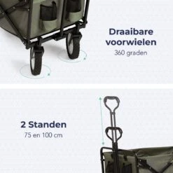 LifeGoods Bolderkar - Opvouwbaar - Draaibare Wielen - 2 Standen - 70KG Draagkracht - Groen 14 LifeGoods Bolderkar - Opvouwbaar - Draaibare Wielen - 2 Standen - 70KG Draagkracht - Groen -Buiten Kamperen 1200x1200 549