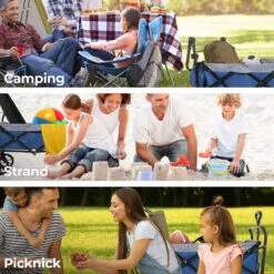 LifeGoods Bolderkar - Opvouwbaar - Tot 120KG - 103L - Extra Draagtas En Duwstang - Wasbaar Polyester - 98x45cm - Blauw/Grijs -Buiten Kamperen 1200x1200 558