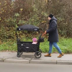 FableKids LEO X4Lite Opvouwbare Handkar Met Dak Onyx Zwart -Buiten Kamperen 1200x1200 596