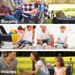 LifeGoods Bolderkar - Opvouwbaar - Tot 120KG - 103L - Extra Draagtas En Duwstang - Wasbaar Polyester - 98x45cm - Zwart/Grijs -Buiten Kamperen 1200x1200 600