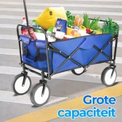 Merkloos Bolderkar - Bolderkar Opvouwbaar - Bolderwagen - Bolderwagen Opvouwbaar - Blauw -Buiten Kamperen 1200x1200 612