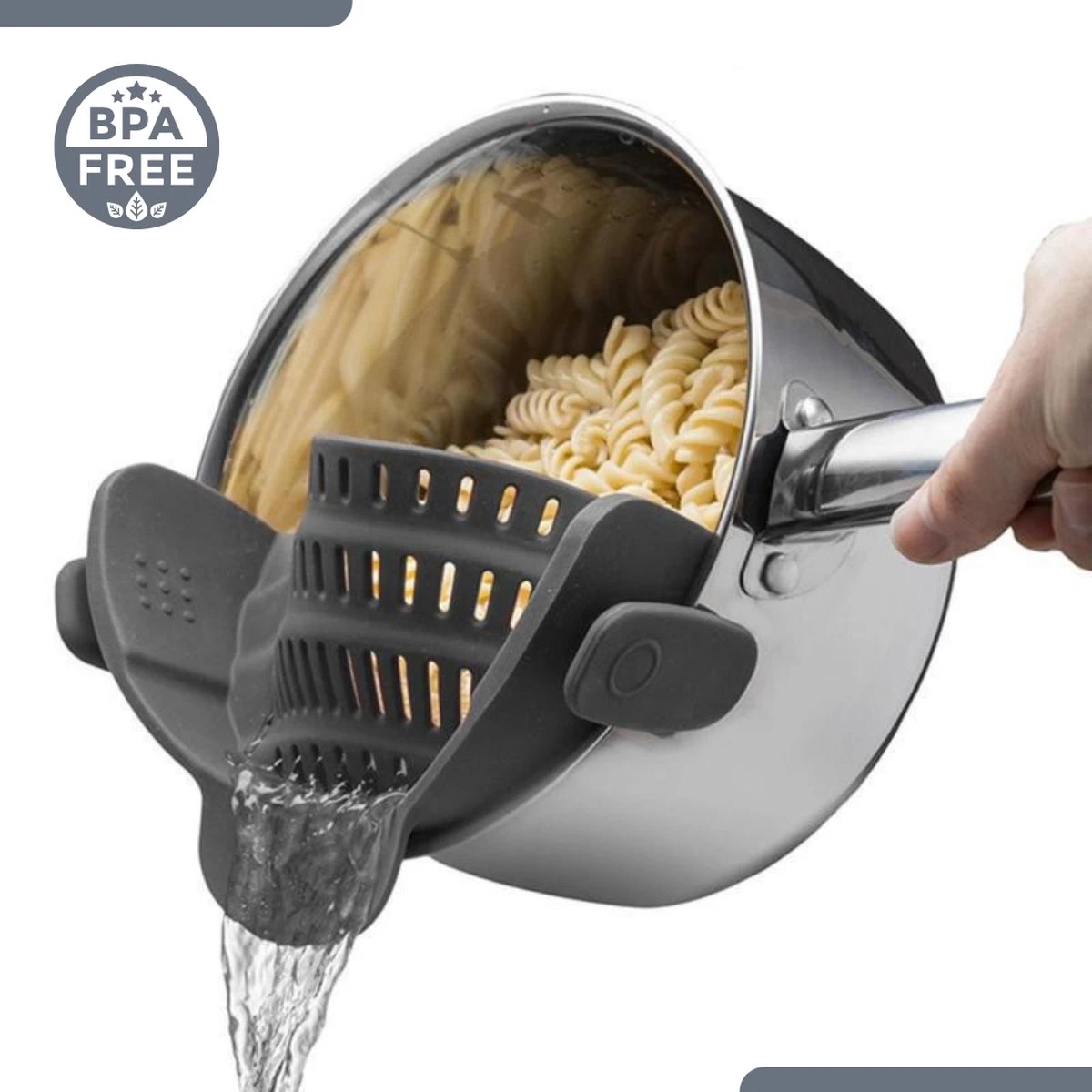 SensaHome- Siliconen Vergiet - Keuken Afgietdeksel - Afgiethulp - Siliconen - BPA Vrij - Grijs 11 SensaHome- Siliconen Vergiet - Keuken Afgietdeksel - Afgiethulp - Siliconen - BPA Vrij - Grijs - Afbeelding 9