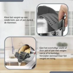 SensaHome- Siliconen Vergiet - Keuken Afgietdeksel - Afgiethulp - Siliconen - BPA Vrij - Grijs 34 SensaHome- Siliconen Vergiet - Keuken Afgietdeksel - Afgiethulp - Siliconen - BPA Vrij - Grijs -Buiten Kamperen 1200x1200 665