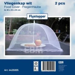Vliegenkapjes Opvouwbaar 2 Stuks - Wit - 45 X 25 Cm | Flystopper -Buiten Kamperen 1200x1200 714