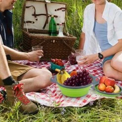 Buxibo - 3-Delige Keuken Vergiet Set Inklapbaar Groen/Grijs -Buiten Kamperen 1200x1200 718