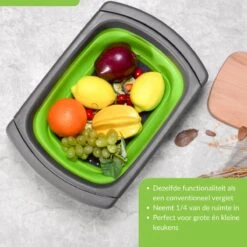 Buxibo - 3-Delige Keuken Vergiet Set Inklapbaar Groen/Grijs -Buiten Kamperen 1200x1200 724