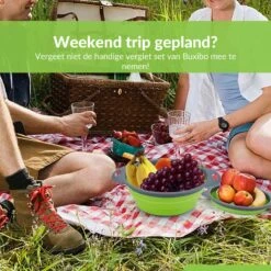 Buxibo - 3-Delige Keuken Vergiet Set Inklapbaar Groen/Grijs -Buiten Kamperen 1200x1200 725