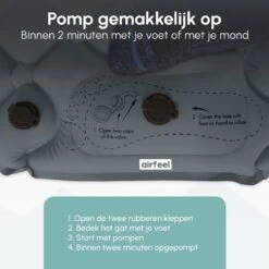 AirFeel Opblaasbaar Slaapmatje - Ingebouwde Pomp En Kussen - Lichtgewicht - 196 X 60 X 6cm - Gray -Buiten Kamperen 1200x1200 739