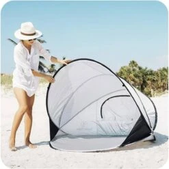 Deryan Luxe Pop Up Strandtent XXL - Anti-UV 50+ - Zilver -Buiten Kamperen 1200x1200 806