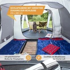 Skandika Pitea XL UP Tent – Koepeltenten - Autotent – 4 Persoons Campingtent Voor SUV, Caddy, Auto, CUV – Vrijstaand – Met/zonder Slaapcabine – Max. Stahoogte 200 Cm – Waterdicht Met 3000mm Waterkolom - 515 X 300 X 200 Cm (LxBxH) – Kamperen - Grijs -Buiten Kamperen 1200x1200 850