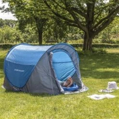 Dunlop Pop Up Tent 220 X 120 X 90 Cm - Grijs/ Blauw - 1 Persoons 12 Dunlop Pop Up Tent 220 X 120 X 90 Cm - Grijs/ Blauw - 1 Persoons -Buiten Kamperen 1200x1200 867
