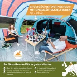 Skandika Gotland Tunneltent Voor 6 Personen, Grote Familietent In Racing-design, Ingenaaide Tentbodem, Waterdicht, 5000 Mm Waterkolom, Slaapcabine Met Scheidingswand, Muggennet (let Op, Komt Met Kleurfouten) -Buiten Kamperen 1200x1200 901