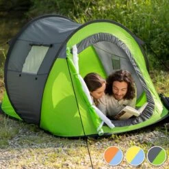 Pop Up Tent Waterkolom 1500 Mm/Cm² - Blauw - 2 Persoons -Buiten Kamperen 1200x1200 922