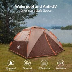 Merkloos Kamping Tent / Absolutely Waterproof, Lightweight Camping Tent With - Tent Ideal For Camping In The Garden, Dome Tent, 17 Merkloos Kamping Tent / Absolutely Waterproof, Lightweight Camping Tent With - Tent Ideal For Camping In The Garden, Dome Tent, -Buiten Kamperen 1200x1200 936