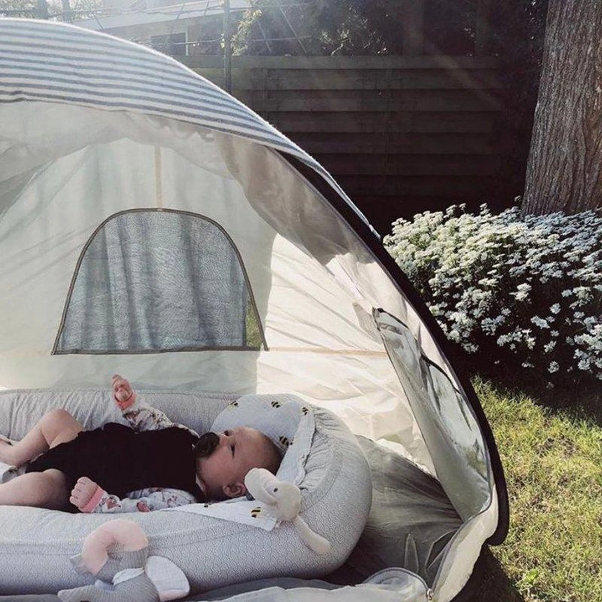 Deryan Luxe Pop Up Strandtent - Anti-UV 50+ - Cream 7 Deryan Luxe Pop Up Strandtent - Anti-UV 50+ - Cream - Afbeelding 5