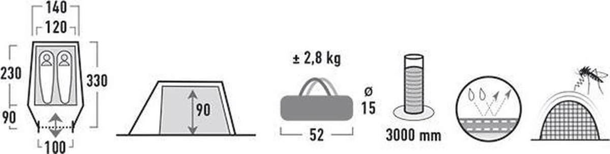 High Peak Kite 2 Tunneltent - Groen - 2 Persoons 9 High Peak Kite 2 Tunneltent - Groen - 2 Persoons - Afbeelding 7