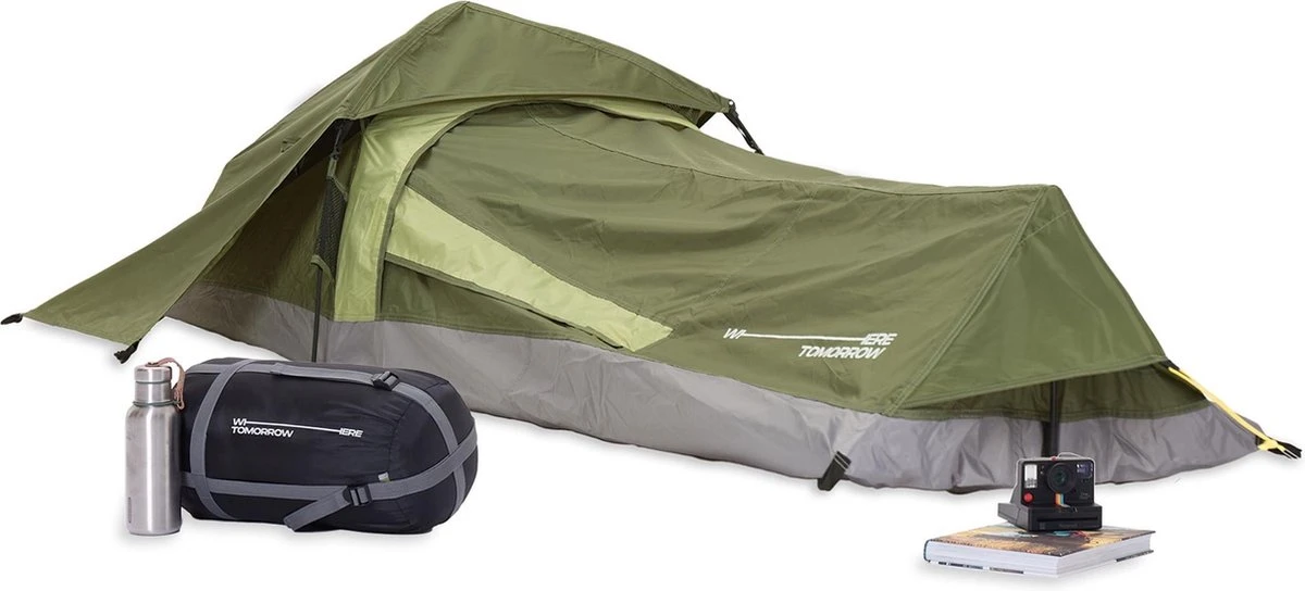 Where Tomorrow Solo Tent 220X80X50 Cm - Groen - 1 Persoons 7 Where Tomorrow Solo Tent 220X80X50 Cm - Groen - 1 Persoons - Afbeelding 5