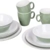 Bo-Camp Servies - Campingbord - 100% Melamine - 16-delig - Groen -Buiten Kamperen 1200x586