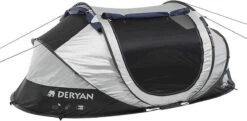 Deryan Cocoon Pop Up Tent - Luchtbed - Luchtpomp - 4 Persoons - Zilver