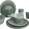 Bo-Camp Servies - Campingbord - 100% Melamine - 16 Delig - Mix & Match - Groen -Buiten Kamperen 1200x746