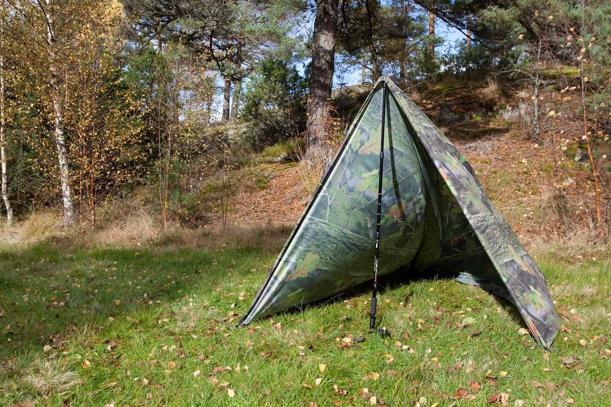 MacGyver® ‘3-in-1’ Tent | Tarp – Schaduwdoek – Hangmat | Strandtent | Outdoor-tent | Shelter | Vistent | 280 X 280 Cm | Camouflage | Waterdicht | Lichtgewicht 11 MacGyver® ‘3-in-1’ Tent | Tarp – Schaduwdoek – Hangmat | Strandtent | Outdoor-tent | Shelter | Vistent | 280 X 280 Cm | Camouflage | Waterdicht | Lichtgewicht - Afbeelding 9