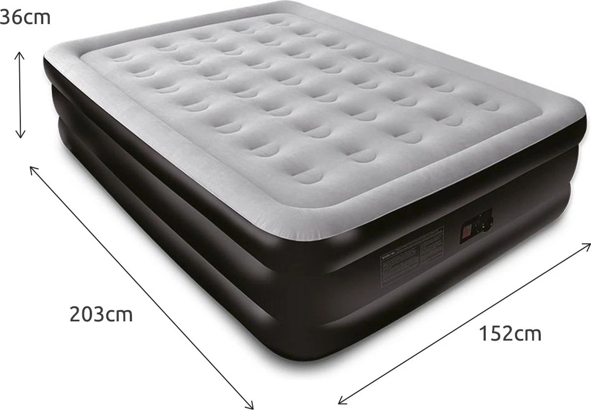 BluMill Luchtbed - 2-persoons - Ingebouwde Pomp - 203x152x36 Cm - Duurzame Keuze 4 BluMill Luchtbed - 2-persoons - Ingebouwde Pomp - 203x152x36 Cm - Duurzame Keuze - Afbeelding 2
