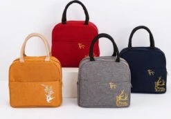 Koeltas - Lunchtas - Volwassenen En Kinderen - Compact Picknick & Lunchtasje - Lunch - Werk - Diep Goud -Buiten Kamperen 1200x835