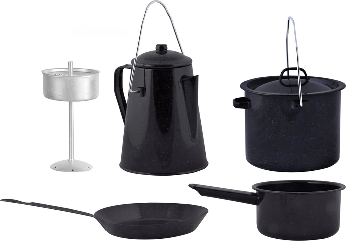 ESSCHERT DESIGN Pannenset Kampvuur - 4 Delig - Outdoor - Metaal 3 ESSCHERT DESIGN Pannenset Kampvuur - 4 Delig - Outdoor - Metaal