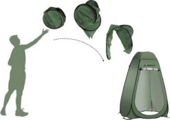 NordFalk Douchetent Pop-up 190 Cm - Camping Douche - Omkleedtent - Incl. Tentharingen En Draagtas - Groen -Buiten Kamperen 1200x848 1