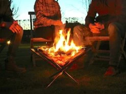 Firekorf + Grill + Spit : Opvouwbare Vuurkorf / Vuurschaal Met Rooster En Spit - Draagbare BBQ - Opbergtas - Kampeer Grill - Kookset -Buiten Kamperen 1200x900 7