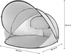 Deryan Luxe Pop Up Strandtent XXL - Anti-UV 50+ - Zilver -Buiten Kamperen 1200x907 1
