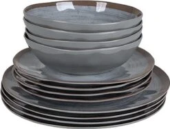 Bo-Camp Servies - Halo - 12-delig - Grijs -Buiten Kamperen 1200x908 1