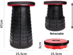 Kampeerkruk - Uitschuifbare Kruk - Rood/Zwart- Tot 120 Kg - Travel Stool - Opvouwbare Campingkruk - Inklapbaar Krukje - Telescopische Kruk - Camping - Outdoor -Buiten Kamperen 1200x910 2