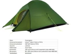 Cloud Up 3 Upgraded - Naturehike® - Tent 3 Persoons - Lichtgewicht Tent - Incl. Grondzeil - 20D 4000MM - Outdoor Kampeertent - Waterdicht - Hiking & Wandelen -Buiten Kamperen 1200x913 4