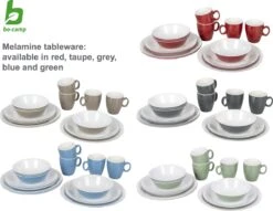 Bo-Camp Servies - Campingbord - 100% Melamine - 16-delig - Groen -Buiten Kamperen 1200x928