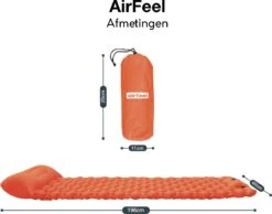 AirFeel Lichtgewicht Opsblaasbaar Slaapmatje - Ingebouwde Pomp En Kussen - 196 X 60 X 6 Cm - Orange -Buiten Kamperen 1200x943 2