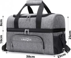 Lifewit 20L Koeltas | 20 Liter | Opvouwbaar | Koelbox-Koeltas | Isolatietas/ Picknicktas Voor Levensmiddelen / Grijs -Buiten Kamperen 1200x982