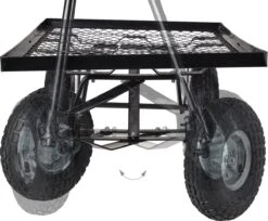 Relaxdays Bolderkar Tuin - Platte Tuinwagen - Luchtbanden - 200 Kg - Transportkar - Staal -Buiten Kamperen 1200x989 3