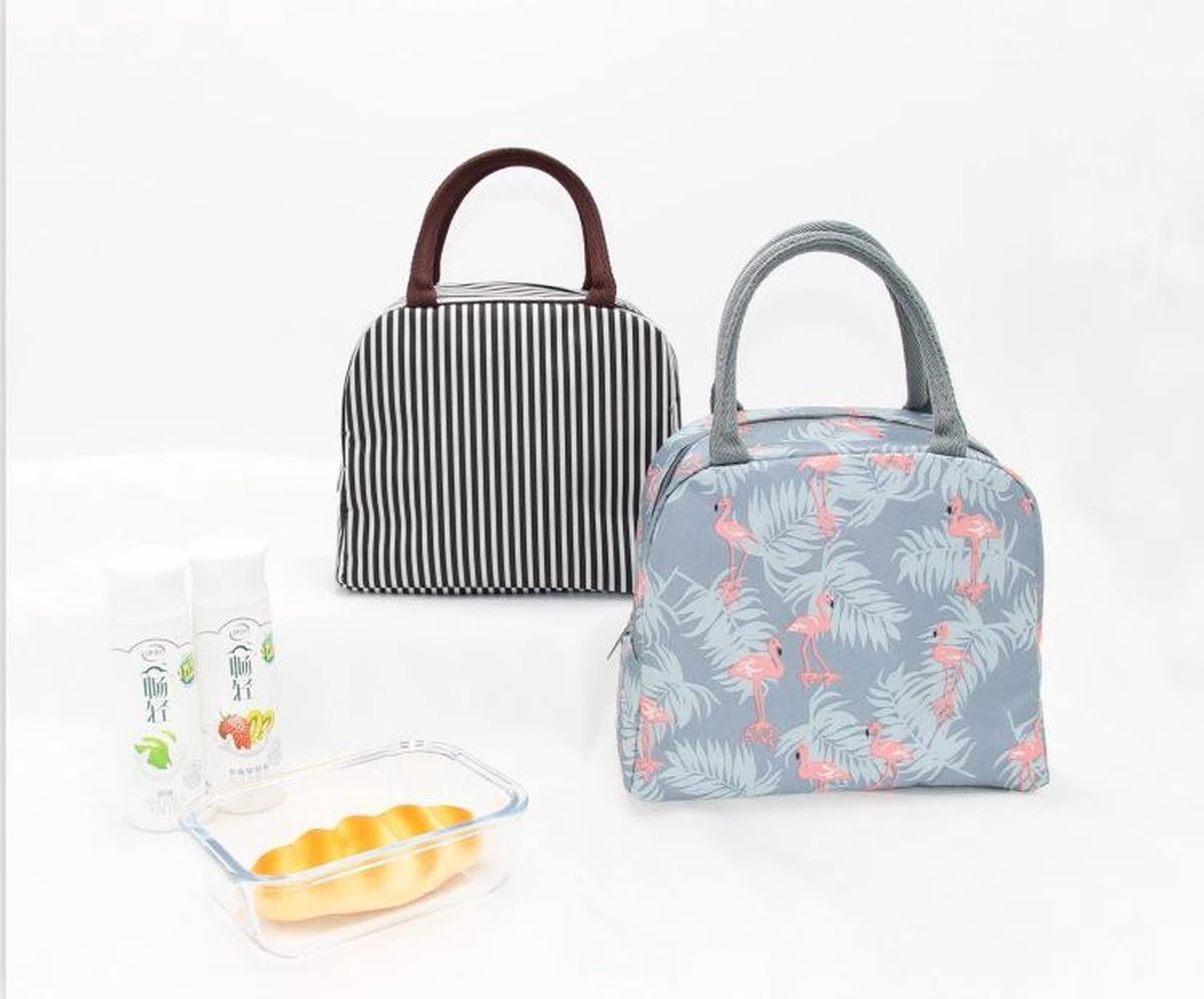 Lunchtas - Koeltas - Schooltas - Leuke Vrolijke Picknicktas - Kinderen & Volwassenen - Zwart/Wit 5 Lunchtas - Koeltas - Schooltas - Leuke Vrolijke Picknicktas - Kinderen & Volwassenen - Zwart/Wit - Afbeelding 3